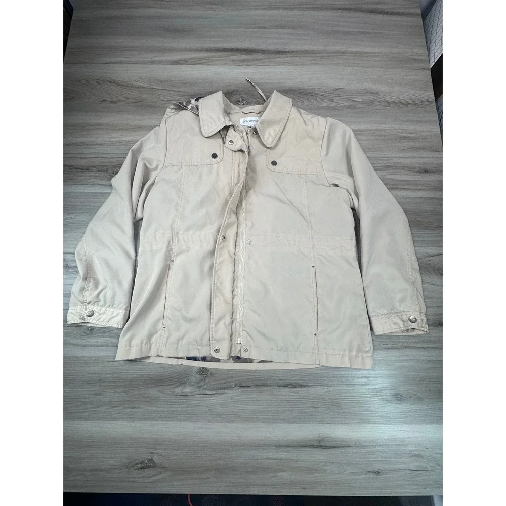 Breckenridge Women's Beige Floral Lined Hooded Jacket Size‎ XL